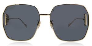 GUCCI GG1207SA | Damen-Sonnenbrille | Mehreckig | Fassung: Kunststoff Goldfarben | Glasfarbe: Grau