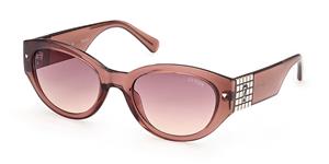 GUESS GU8241 | Damen-Sonnenbrille | Oval | Fassung: Kunststoff Braun | Glasfarbe: Rosa