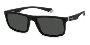 POLAROID PLD 2134/S | Herren-Sonnenbrille | Eckig | Fassung: Kunststoff Schwarz | Glasfarbe: Grau