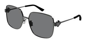 BOTTEGA VENETA BV1199S | Damen-Sonnenbrille | Eckig | Fassung: Kunststoff Grau | Glasfarbe: Grau