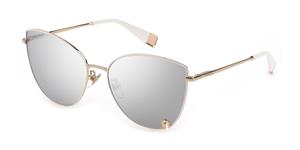 FURLA FULSFU598 | Damen-Sonnenbrille | Butterfly | Fassung: Kunststoff Weiß | Glasfarbe: Grau