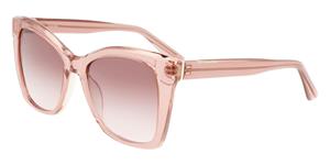 CALVIN KLEIN CK22530S | Damen-Sonnenbrille | Butterfly | Fassung: Kunststoff Rosa | Glasfarbe: Braun