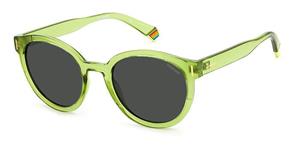 POLAROID PLD 6185/S | Damen-Sonnenbrille | Panto | Fassung: Kunststoff Grün | Glasfarbe: Grau