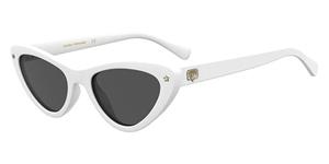 CHIARA FERRAGNI CF 7006/S | Damen-Sonnenbrille | Butterfly | Fassung: Kunststoff Weiß | Glasfarbe: Grau