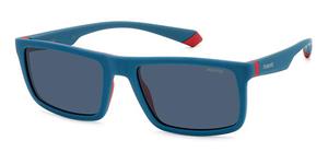 POLAROID PLD 2134/S | Herren-Sonnenbrille | Eckig | Fassung: Kunststoff Blau | Glasfarbe: Blau