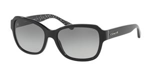 COACH HC8232 | Damen-Sonnenbrille | Butterfly | Fassung: Kunststoff Schwarz | Glasfarbe: Grau
