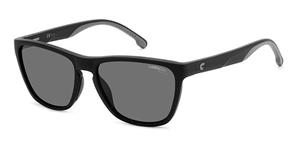 CARRERA 8058/S | Unisex-Sonnenbrille | Eckig | Fassung: Kunststoff Schwarz | Glasfarbe: Grau
