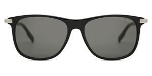 MONTBLANC MB0216S | Herren-Sonnenbrille | Oval | Fassung: Kunststoff Schwarz | Glasfarbe: Grau