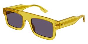 GUCCI GG1085S | Herren-Sonnenbrille | Eckig | Fassung: Kunststoff Gelb | Glasfarbe: Braun