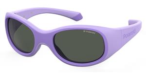 POLAROID PLD 8038/S | Kinder-Sonnenbrille | Oval | Fassung: Kunststoff Lila | Glasfarbe: Grau