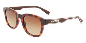 LACOSTE L966S | Herren-Sonnenbrille | Eckig | Fassung: Kunststoff Havanna | Glasfarbe: Braun