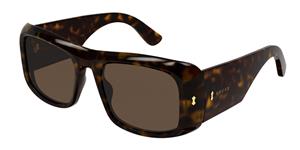 GUCCI GG1080S | Herren-Sonnenbrille | Eckig | Fassung: Kunststoff Havanna | Glasfarbe: Braun