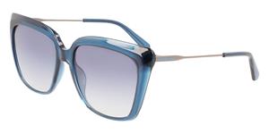 CALVIN KLEIN CKJ22601S | Damen-Sonnenbrille | Butterfly | Fassung: Kunststoff Blau | Glasfarbe: Blau / Grau