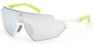 ADIDAS SP0041 | Unisex-Sonnenbrille | Monoscheibe | Fassung: Kunststoff Weiß | Glasfarbe: Grau