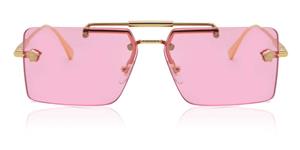 VERSACE VE2245 | Damen-Sonnenbrille | Eckig | Fassung: Kunststoff Goldfarben | Glasfarbe: Rosa
