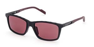 ADIDAS SP0052 | Herren-Sonnenbrille | Eckig | Fassung: Kunststoff Schwarz | Glasfarbe: Rot
