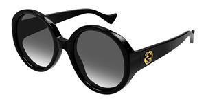 GUCCI GG1256S | Damen-Sonnenbrille | Rund | Fassung: Kunststoff Schwarz | Glasfarbe: Grau