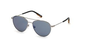 ERMENEGILDO ZEGNA EZ0137 | Unisex-Sonnenbrille | Pilot | Fassung: Kunststoff Grau | Glasfarbe: Blau