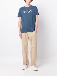 APC V.P.C. flocked-logo T-shirt - Blauw