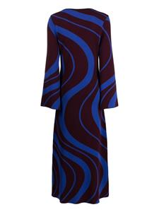 PAULA patterned-jacquard maxi dress - Rood