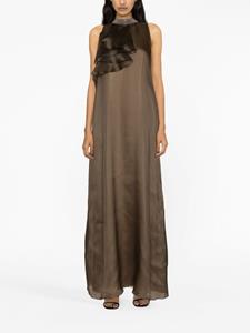 Fabiana Filippi Maxi-jurk met ruches - Bruin