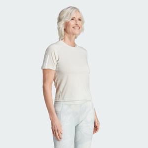 adidas Train Essentials Train Cotton 3-Streifen Crop T-Shirt Grau