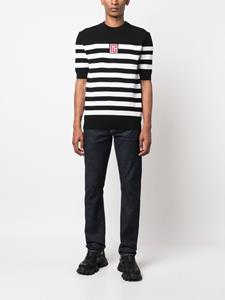 Balmain striped piqué knit T-shirt - Zwart
