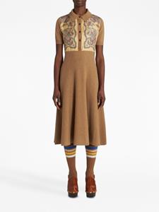 ETRO paisley-print knitted dress - Beige
