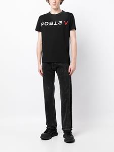 Ports V T-shirt met logoprint - Zwart