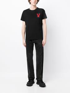 Ports V T-shirt met geborduurd logo - Zwart