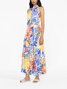 Borgo De Nor Biba Sea Sunbath-print maxi dress - Wit