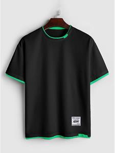 ChArmkpR Mens Contrast Trim Patchwork Waffle Knit Short Sleeve T-Shirts