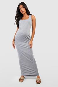 Boohoo Maternity Square Neck Maxi Dress, Grey Marl