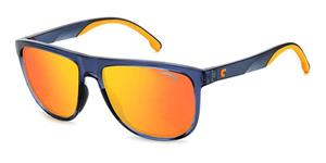 CARRERA 8059/S | Herren-Sonnenbrille | Eckig | Fassung: Kunststoff Blau | Glasfarbe: Grau / Gelb / Goldfarben