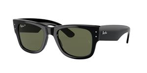 Ray-Ban Vierkant Unisex Gepolijst Zwart Groen Gepolariseerd RB0840S Mega Wayfarer