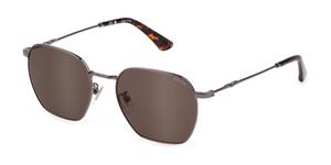 POLICE POISPLL06 | Herren-Sonnenbrille | Mehreckig | Fassung: Kunststoff Silberfarben | Glasfarbe: Grau