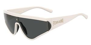CHIARA FERRAGNI CF 7021/S | Damen-Sonnenbrille | Monoscheibe | Fassung: Kunststoff Weiß | Glasfarbe: Grau