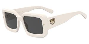 CHIARA FERRAGNI CF 7022/S | Damen-Sonnenbrille | Eckig | Fassung: Kunststoff Weiß | Glasfarbe: Grau