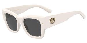CHIARA FERRAGNI CF 7023/S | Damen-Sonnenbrille | Butterfly | Fassung: Kunststoff Weiß | Glasfarbe: Grau