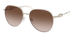 MICHAEL KORS MK1128J | Damen-Sonnenbrille | Pilot | Fassung: Kunststoff Weiß | Glasfarbe: Braun