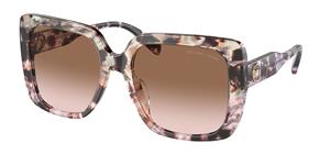 MICHAEL KORS MK2183U | Damen-Sonnenbrille | Eckig | Fassung: Kunststoff Rosa | Glasfarbe: Braun
