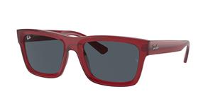 RAY-BAN RB4396 | Unisex-Sonnenbrille | Eckig | Fassung: Kunststoff Rot | Glasfarbe: Grau