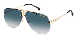 CARRERA 1052/S | Unisex-Sonnenbrille | Pilot | Fassung: Kunststoff Goldfarben | Glasfarbe: Blau