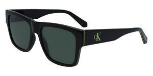 CALVIN KLEIN CKJ23605S | Herren-Sonnenbrille | Eckig | Fassung: Kunststoff Schwarz | Glasfarbe: Grün