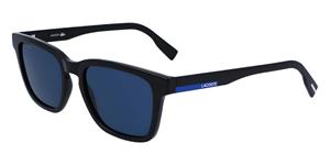 LACOSTE L987S | Unisex-Sonnenbrille | Eckig | Fassung: Kunststoff Schwarz | Glasfarbe: Blau