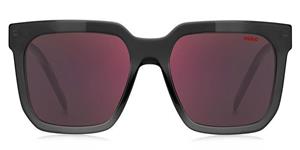 HUGO HG 1218/S | Herren-Sonnenbrille | Eckig | Fassung: Kunststoff Grau | Glasfarbe: Orange