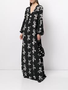 Macgraw Maxi-jurk met roosprint - Zwart