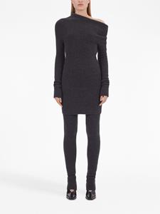 Ferragamo drop-shoulder long-sleeve knitted dress - Zwart
