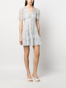 Needle & Thread Primrose floral-embroidered dress - Grijs