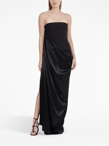 Ferragamo colour-block draped gown - Zwart